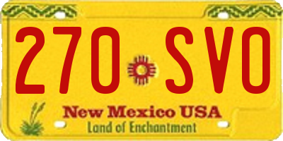 NM license plate 270SVO