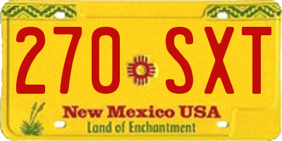 NM license plate 270SXT
