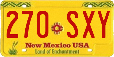 NM license plate 270SXY