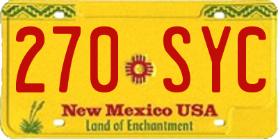NM license plate 270SYC