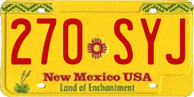NM license plate 270SYJ