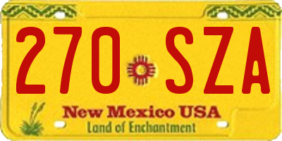 NM license plate 270SZA