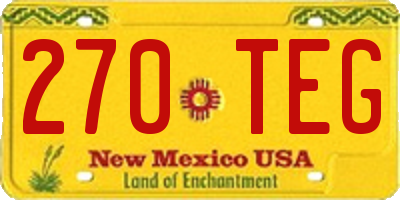 NM license plate 270TEG