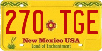 NM license plate 270TGE