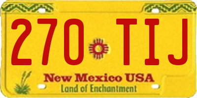 NM license plate 270TIJ