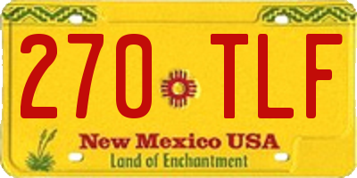 NM license plate 270TLF
