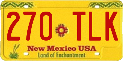 NM license plate 270TLK