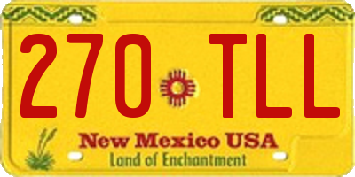NM license plate 270TLL
