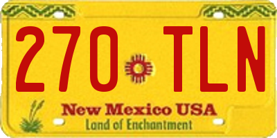 NM license plate 270TLN