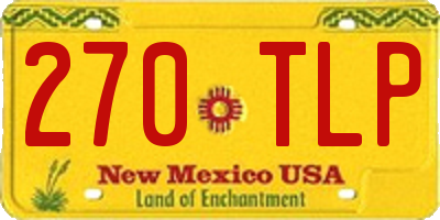 NM license plate 270TLP