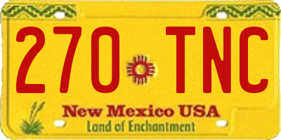 NM license plate 270TNC