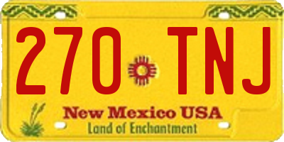 NM license plate 270TNJ