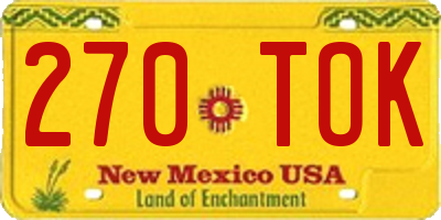 NM license plate 270TOK