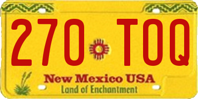 NM license plate 270TOQ