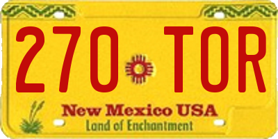 NM license plate 270TOR