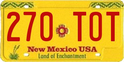 NM license plate 270TOT