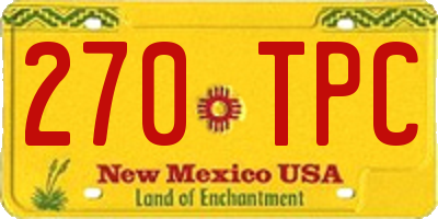 NM license plate 270TPC