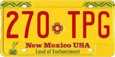 NM license plate 270TPG