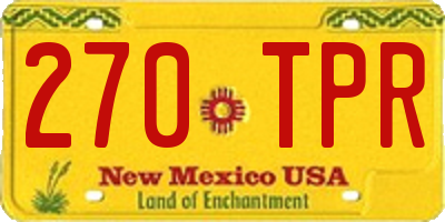 NM license plate 270TPR