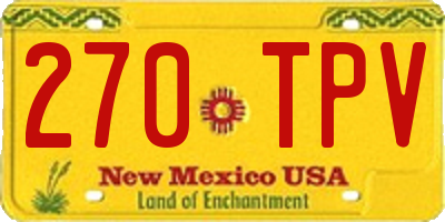 NM license plate 270TPV
