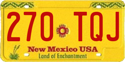 NM license plate 270TQJ