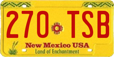 NM license plate 270TSB