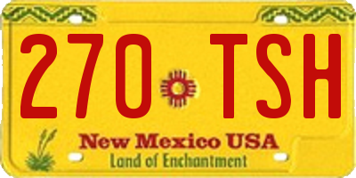 NM license plate 270TSH