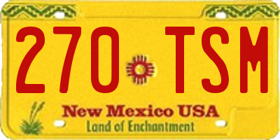 NM license plate 270TSM