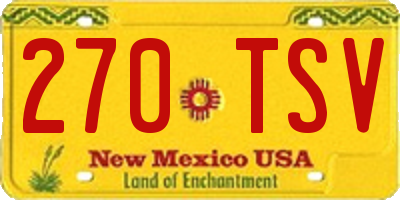 NM license plate 270TSV