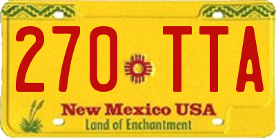 NM license plate 270TTA
