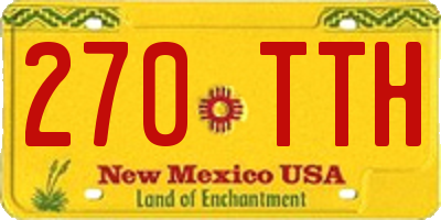 NM license plate 270TTH