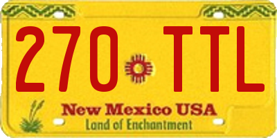 NM license plate 270TTL