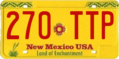 NM license plate 270TTP