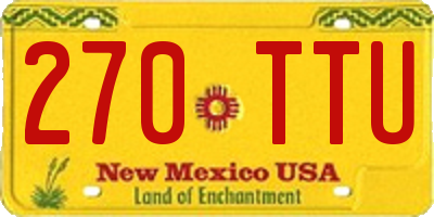 NM license plate 270TTU