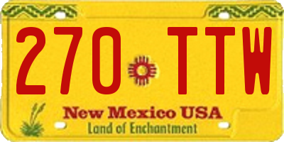 NM license plate 270TTW