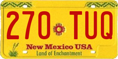 NM license plate 270TUQ