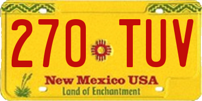 NM license plate 270TUV