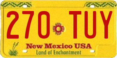 NM license plate 270TUY