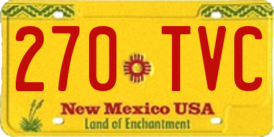 NM license plate 270TVC