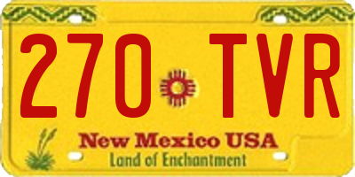 NM license plate 270TVR