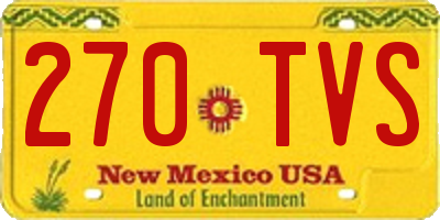 NM license plate 270TVS