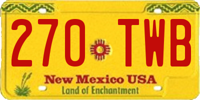 NM license plate 270TWB