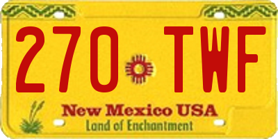 NM license plate 270TWF