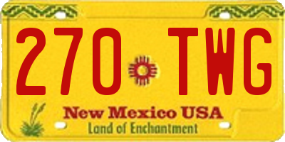 NM license plate 270TWG