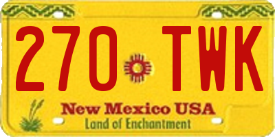 NM license plate 270TWK