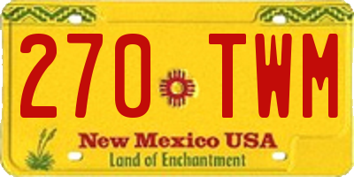 NM license plate 270TWM