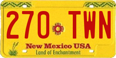NM license plate 270TWN