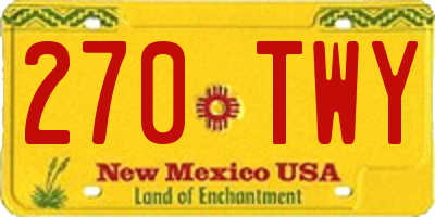 NM license plate 270TWY