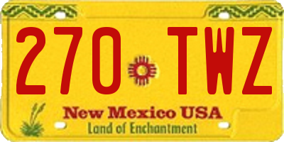 NM license plate 270TWZ