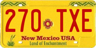 NM license plate 270TXE
